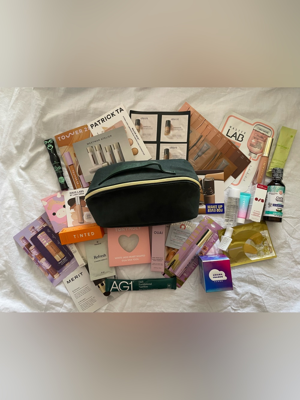 30+ Makeup, Skincare, and Haircare Mystery Bag (Large Green Makeup Bag Included)
